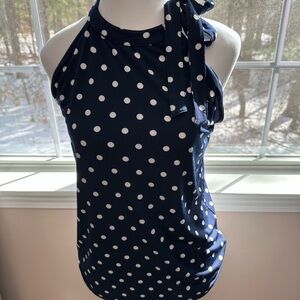 Navy Polka Dot Halter Top